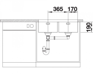 Blanco Andano 340/340-U, InFino Ablauf, 522983