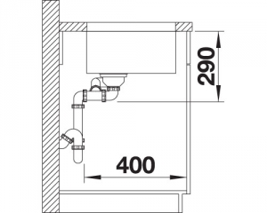 Blanco Andano 500/180-U, Hauptbecken rechts, InFino Ablauf, 522989