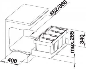 Blanco Flexon II 90/4 Abfalltrennsystem, 521475