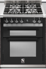 Steel Ascot 70, Rangecooker, 70 cm, Multifunktion, Farbe Schwarz, A7FF-4IBA, mit 5 Jahren Garantie!