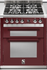 Steel Ascot 70, Rangecooker, 70 cm, Multifunktion, Farbe Bordeauxrot, A7FF-4IBR, mit 5 Jahren Garantie!