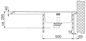 Franke Epos EOX 211 SlimTop, Edelstahlsple, Becken links, 127.0380.301, 11081