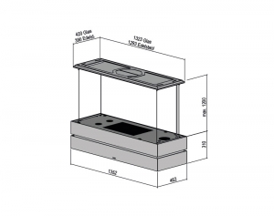 berbel Skyline Edge Sound BIH 135 SKE-S Deckenlifthaube, 7 JAHRE GARANTIE, integriertes Soundsystem, schwarz, 1050176