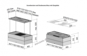 berbel Skyline Edge Sound BIH 135 SKE-S Deckenlifthaube, 7 JAHRE GARANTIE, integriertes Soundsystem, schwarz, 1050176