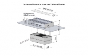 berbel Skyline Edge Sound BIH 135 SKE-S Deckenlifthaube, 7 JAHRE GARANTIE, integriertes Soundsystem, schwarz, 1050176