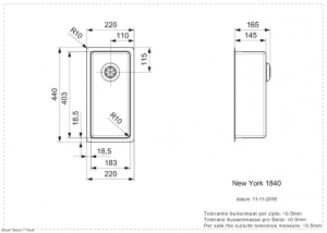 Reginox New York 18x40, Edelstahlsple, R27851