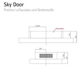 Silverline SDUD 104 W Sky Door, Deckenhaube, weiss. Mit 5 Jahren Garantie!