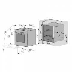 V-ZUG Combair V4000 60, Einbau-Backofen, Spiegelglas schwarz, 2104500009, 10 JAHRE GARANTIE!