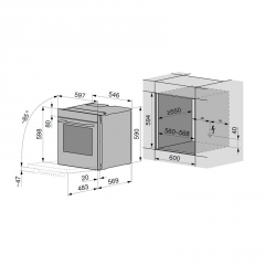 V-ZUG Combair V4000 60P, Backofen Spiegelglas schwarz, Pyrolyse, 2105500009, 10 JAHRE GARANTIE!