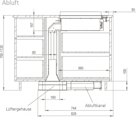 homeier HDO Downair Mistral+ SL, Tischhaube, Abluft, Maanfertigung, 1400006, Mit 5 Jahren Garantie