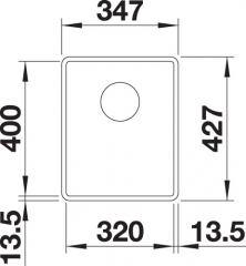 Blanco Subline 320-F Silgranit PuraDur 2, flchenbndig, Farbe anthrazit, InFino Ablauf, 523416