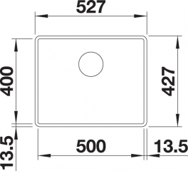 Blanco Subline 500-F Silgranit PuraDur 2, flchenbndig, Farbe anthrazit, InFino Ablauf, 523532