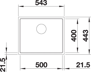 Blanco Subline 500-IF SteelFrame Silgranit PuraDur, Edelstahlrahmen Flachrand, Farbe anthrazit, InFino Ablauf, 524108