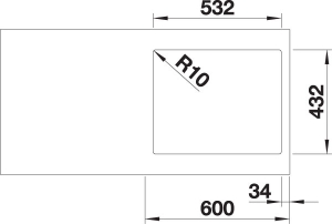 Blanco Subline 500-IF SteelFrame Silgranit PuraDur, Edelstahlrahmen Flachrand, Farbe anthrazit, InFino Ablauf, 524108