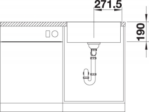 Blanco Subline 500-IF SteelFrame Silgranit PuraDur, Edelstahlrahmen Flachrand, Farbe anthrazit, InFino Ablauf, 524108