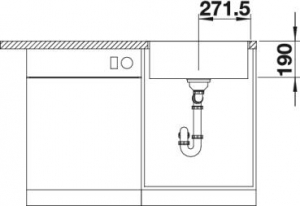 Blanco Subline 500-IF/A SteelFrame Silgranit PuraDur, Edelstahlrahmen, Flachrand, Farbe anthrazit, InFino Ablauf, 524111