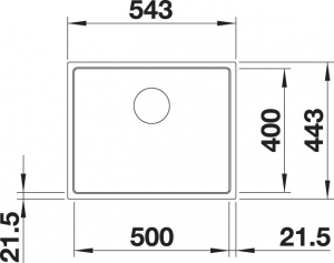 Blancosubline 500-IF SteelFrame Siligranit PuraDur 2, Edelstahlrahmen, Farbe anthrazit, ohne AFB, InFino Ablauf, 524107