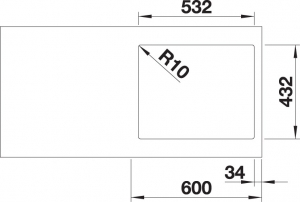 Blancosubline 500-IF SteelFrame Siligranit PuraDur 2, Edelstahlrahmen, Farbe anthrazit, ohne AFB, InFino Ablauf, 524107