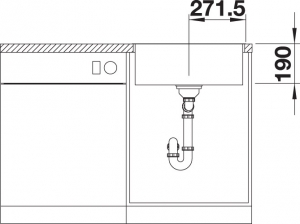 Blancosubline 500-IF SteelFrame Siligranit PuraDur 2, Edelstahlrahmen, Farbe anthrazit, ohne AFB, InFino Ablauf, 524107