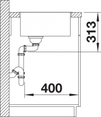 Blancosubline 500-IF SteelFrame Siligranit PuraDur 2, Edelstahlrahmen, Farbe anthrazit, ohne AFB, InFino Ablauf, 524107