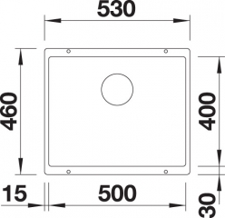 Blanco Subline 500-U Silgranit PuraDur 2, Farbe anthrazit, InFino Ablauf, 523432