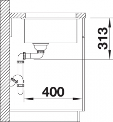 Blanco Subline 500-U Silgranit PuraDur 2, Farbe anthrazit, InFino Ablauf, 523432