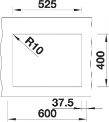 Blanco Subline 340/160-U Silgranit PuraDur 2, Becken links, Farbe anthrazit, InFino Ablauf, 523548