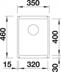 Blanco Subline 320-U Silgranit PuraDur 2, Farbe weiss, InFino Ablauf, 523410