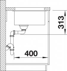 Blanco Subline 700-U Silgranit PuraDur 2, Farbe felsgrau, InFino Ablauf, 523443