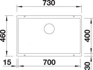 Blanco Subline 700-U Silgranit PuraDur 2, Farbe tartufo, InFino Ablauf, 523449