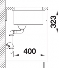 Blanco Subline 700-U Level Silgranit PuraDur 2, Farbe felsgrau, InFino Ablauf, 523453