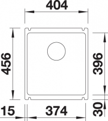 Blanco Subline 375-U Keramik PuraPlus, Farbe basalt, InFino Ablauf, 523731