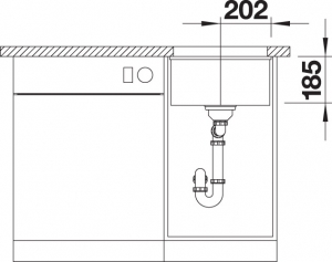 Blanco Subline 375-U Keramik PuraPlus, Farbe kristallweiss glnzend, InFino Ablauf, 523726