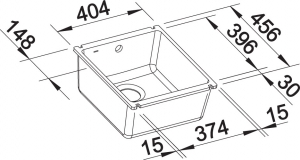 Blanco Subline 375-U Keramik PuraPlus, Farbe kristallweiss glnzend, InFino Ablauf, 523726