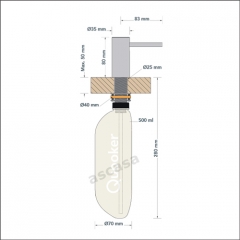 Quooker Nordic Seifenspender, gold, SEIFGLD