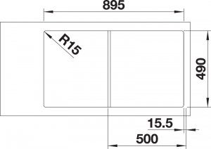 Blanco Axia III 5 S Silgranit PuraDur 2, inkl. Holzschneidbrett, Farbe anthrazit, InFino Ablauf, 523205