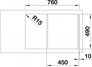 Blanco Axia III 45 S Silgranit PuraDur 2, inkl. Holzschneidbrett, Farbe anthrazit, InFino Ablauf, 523173