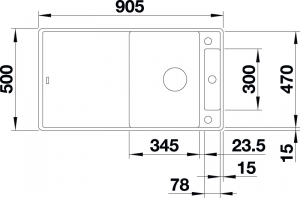 Blanco Axia III 5 S-F, flchenbndig, inkl. Holzschneidbrett, Farbe weiss, InFino Ablauf, 523228