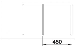 Blanco Axia III 45 S-F, flchenbndig, inkl. Holzschneidbrett, Farbe anthrazit, InFino Ablauf, 523193