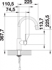 Blanco Candor-S, Edelstahl gebrstet, Hochdruck, 523121