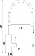 Linea Drive 4 Auszugsauslauf Hochdruck edelstahlfarbig, 5011090