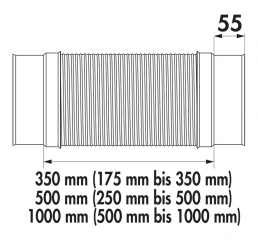 Naber COMPAIR Steel Flow SR-R flex 150 Rundrohr, 1000 mm, 4061008