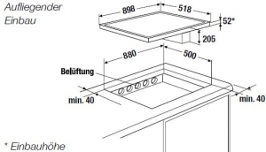 Kppersbusch KMI 9800.0 SR, 90 cm Muldenlftung inkl. Motor, rahmenlos, mit 5 Jahren Garantie!