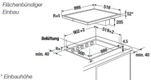 Kppersbusch KMI 9800.0 SR, 90 cm Muldenlftung inkl. Motor, rahmenlos, mit 5 Jahren Garantie!