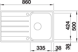 Blanco Lemis 45 S-IF Flachrand, Edelstahl Brstfinish, 523031