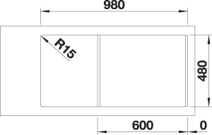 Blanco Lemis 6 S-IF Flachrand, Edelstahl Brstfinish, 523033