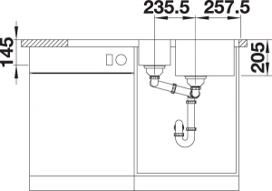 Blanco Lemis 6 S-IF Flachrand, Edelstahl Brstfinish, 523033