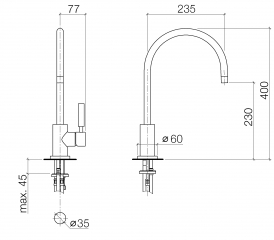 Dornbracht Tara Classic Einhebelmischer, Hochdruck, Chrom, 33826888-00