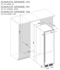 Dunavox Grande / Sera 143, Weinkhlschrank, schwarz, DX-143.468B. Mit 3 Jahren Garantie!