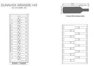 Dunavox Grande / Sera 143, Weinkhlschrank, schwarz, DX-143.468B. Mit 3 Jahren Garantie!